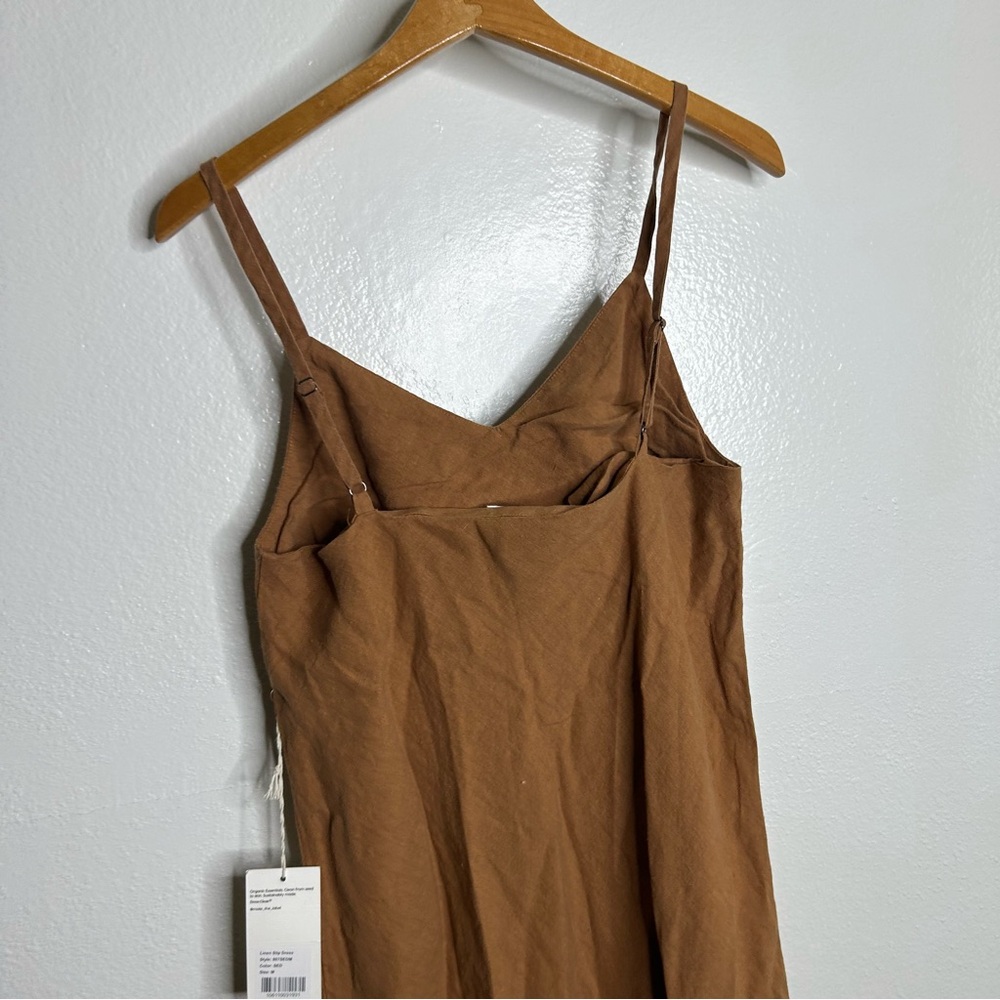 NWT MATE The Label Linen Midi Slip Dress in Sedona Size Medium - Picture 4 of 13
